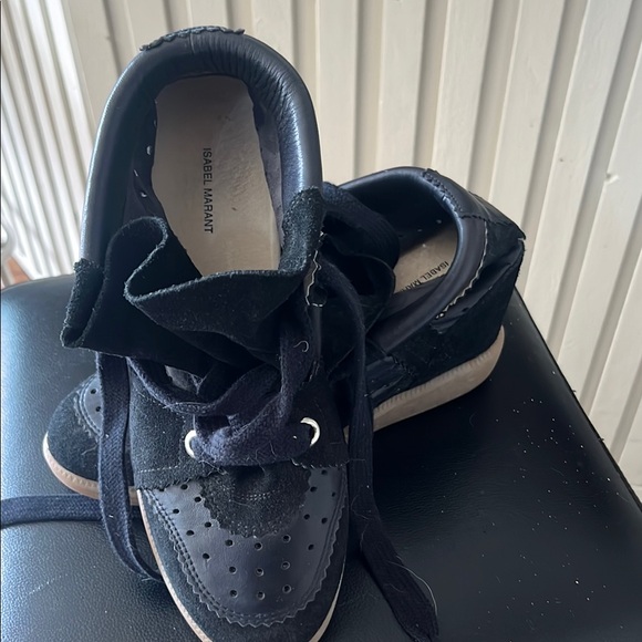 "Isabel Marat Bobby suede calf leather" Black High-Top leather Sneakers - Picture 9 of 16